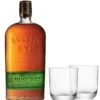 Bulleit Rye Frontier Whiskey 70cl & LSA Una Tumbler Glasses 325ml