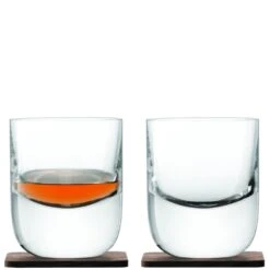 LSA Whisky Renfrew Tumblers & Walnut Base - Clear 270ml