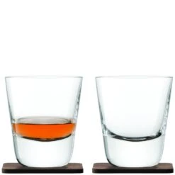 LSA Whiskey Arran Tumblers & Walnut Coasters 250ml