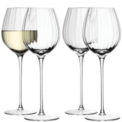 LSA Aurelia White Wine Glasses - Clear Optic 430ml (Set Of 4)