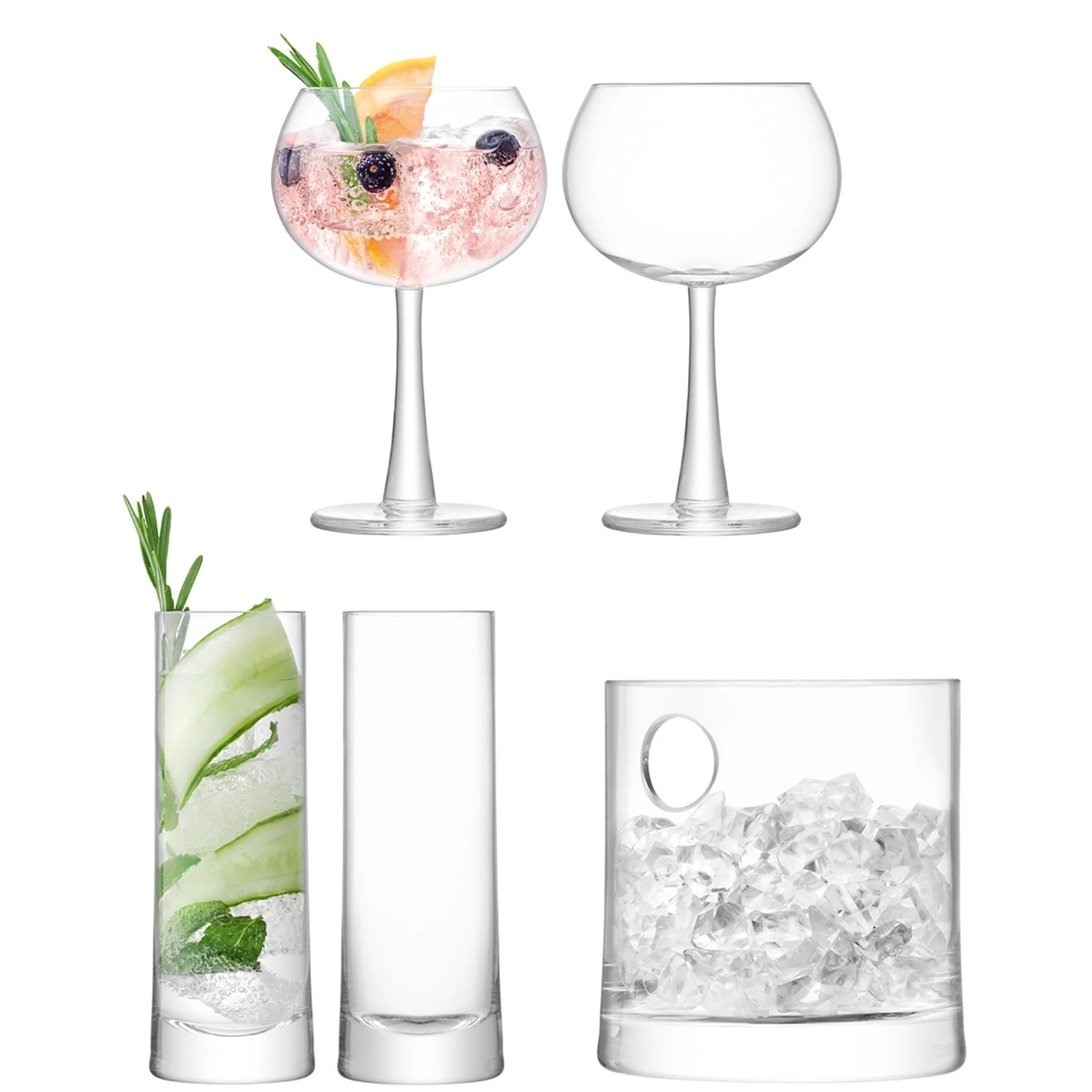LSA Gin Ice Glassware Set - Clear 1 LSA Gin Ice Glassware Set - Clear