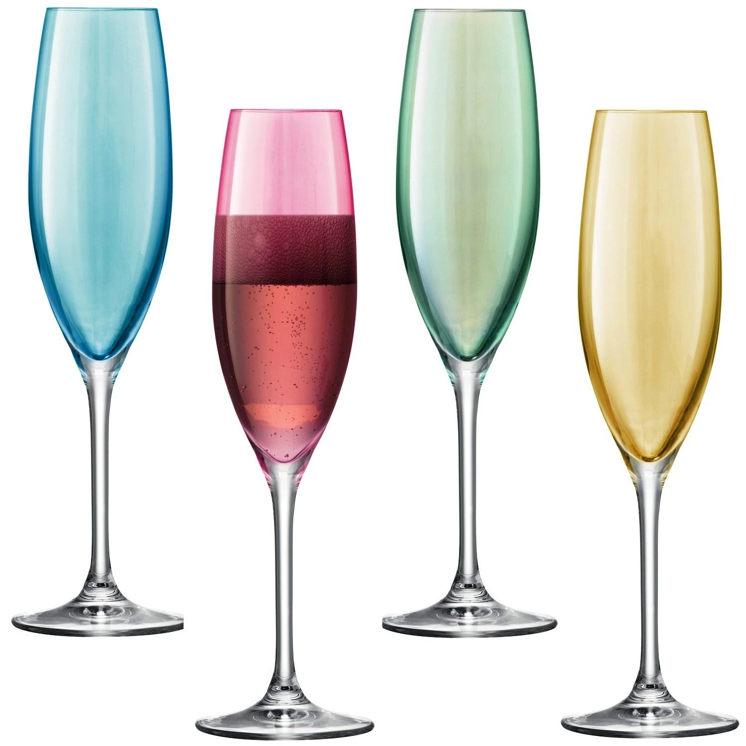 LSA Polka Champagne Flutes - Pastel 225ml (Assorted Set Of 4) 1 LSA Polka Champagne Flutes - Pastel 225ml (Assorted Set Of 4)