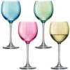 LSA Polka Wine Glasses - Pastel 400ml (Assorted Set Of 4)