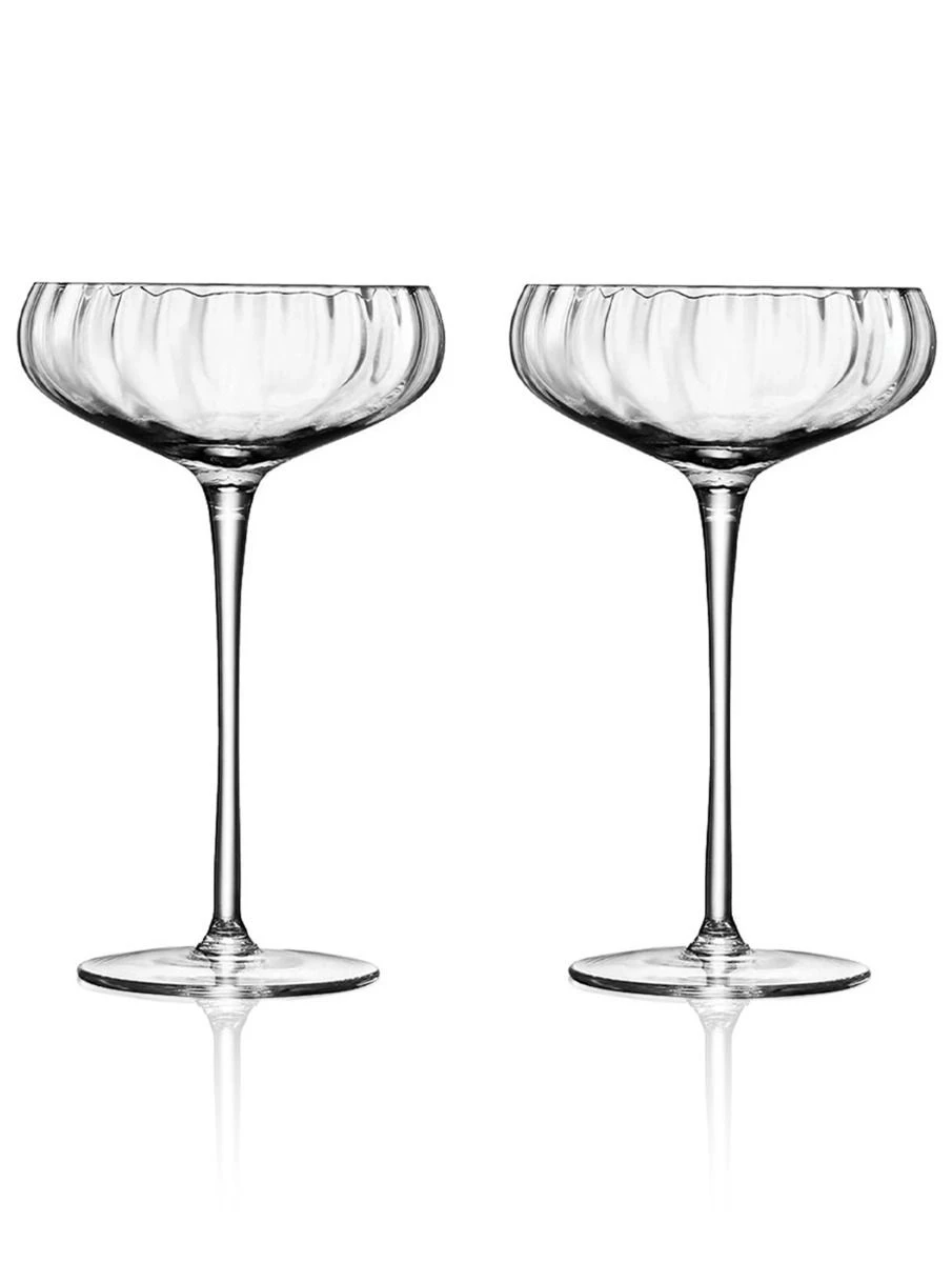 LSA Aurelia Champagne Saucers - Clear Optic 300ml (Set Of 2) 1 LSA Aurelia Champagne Saucers - Clear Optic 300ml (Set Of 2)