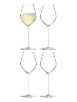 LSA Borough Champagne Tulip Glasses - Clear 285ml X 4