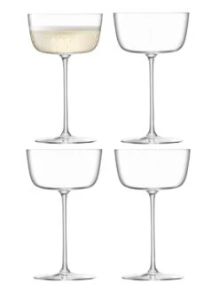 LSA Borough Cocktail Saucers - Clear 240ml X 4