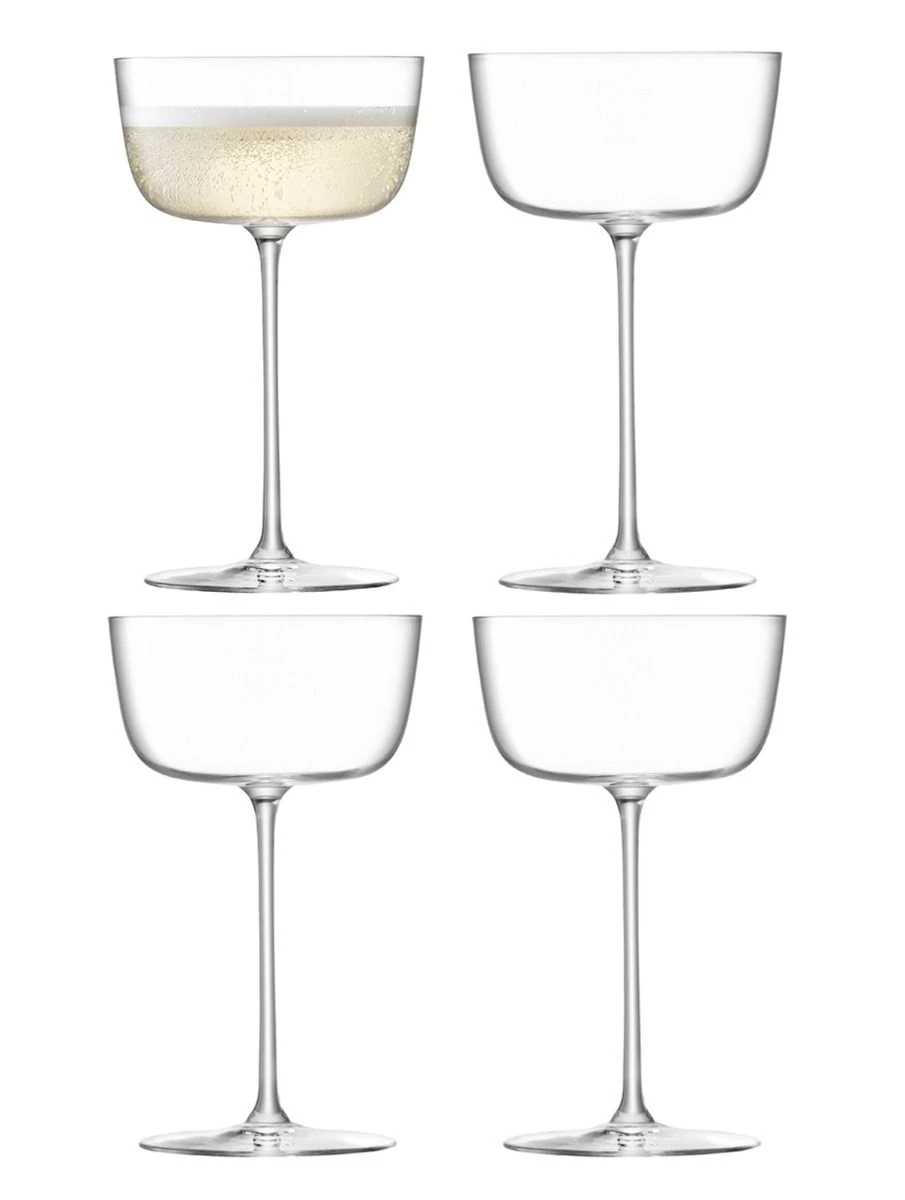 LSA Borough Cocktail Saucers - Clear 240ml X 4 1 LSA Borough Cocktail Saucers - Clear 240ml X 4