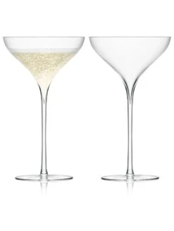 LSA Savoy Champagne Saucers - Clear 250ml (set Of 2)