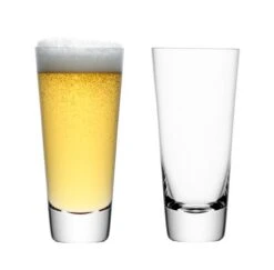 LSA Madrid Lager Glasses - Clear 600ml (Set Of 2)