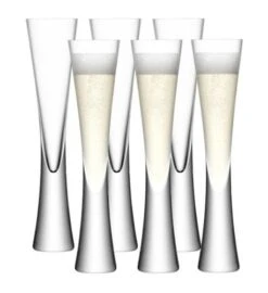 LSA Moya Champagne Flutes - Clear 170ml (Set Of 6)