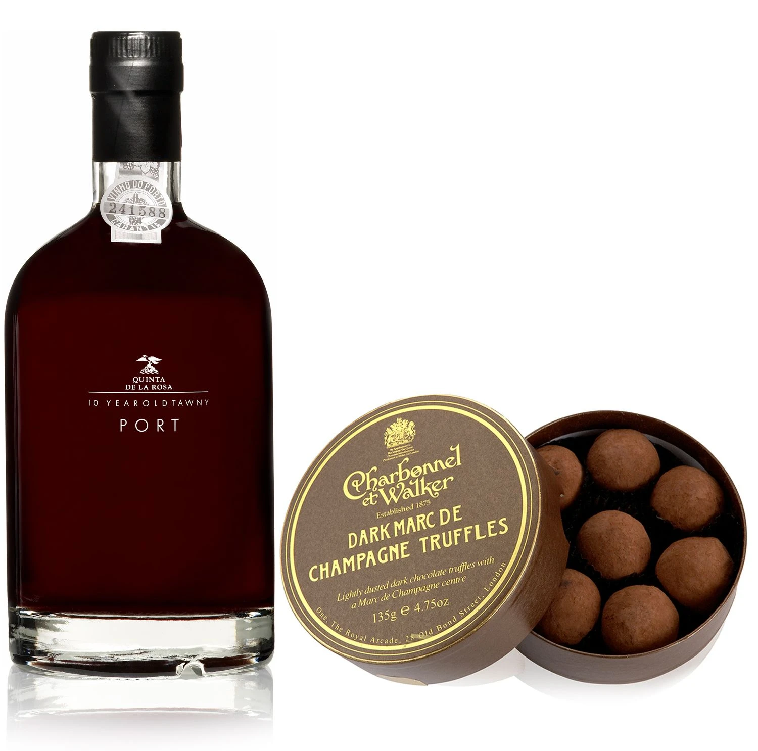 Quinta De La Rosa Tonel No12 10yr Tawny Port & Dark Truffles 135g 1 Quinta De La Rosa Tonel No12 10yr Tawny Port & Dark Truffles 135g